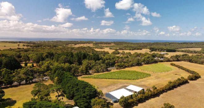 Aerial view of the Bellbrae Estate Winery